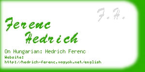 ferenc hedrich business card